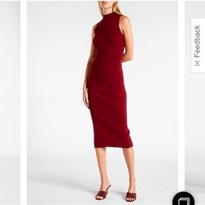 NWT Express Mock Neck Sleeveless Midi Sweater Dress